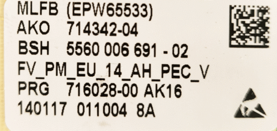 Modulo/Placa Lavadora Bosch WM10E120EP/10  EPW65533 - Imagen 2