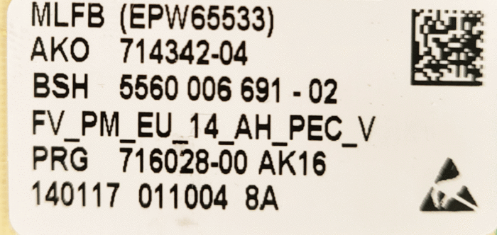Modulo/Placa Lavadora Bosch WM10E120EP/10  EPW65533 - Imagen 2